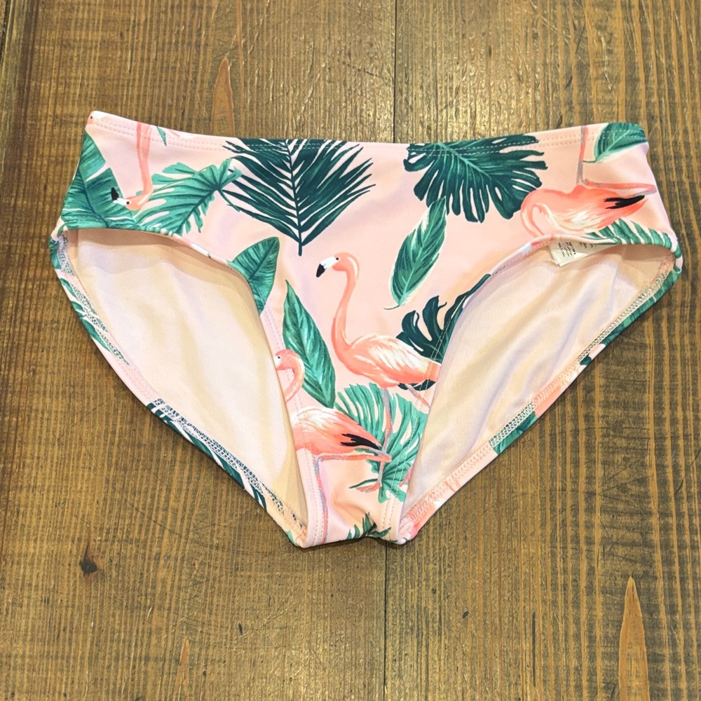 Old Navy Pink and Green Leaf Bikini Bottoms